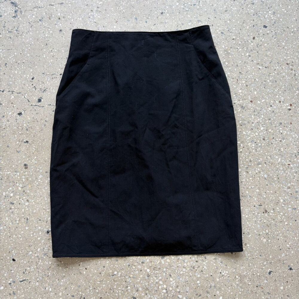 Vintage Emporio Armani Black Wool/Rayon Pencil Skirt 24x19